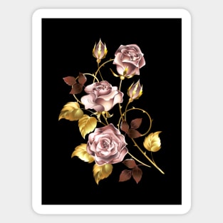 Composition with Pink Gold Roses Sticker